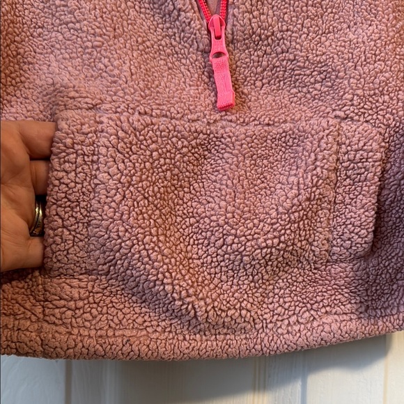 Baby Gap Cozy Kids' Fleece Pullover - Pink (mauve) half zipper - Picture 6 of 10